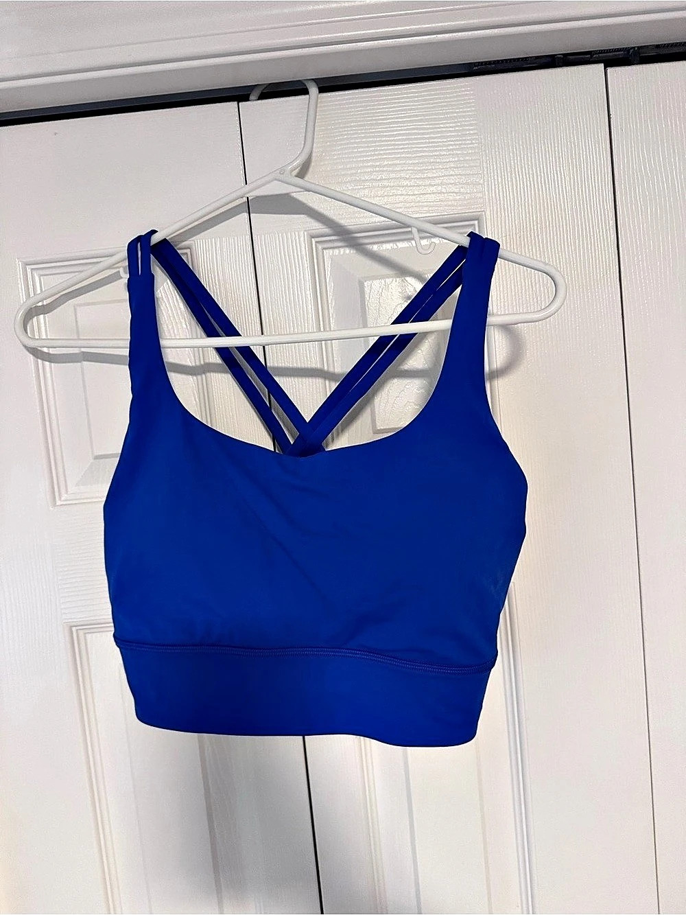 Lululemon Energy Bra Long Line Blue Sports Bra Size 12